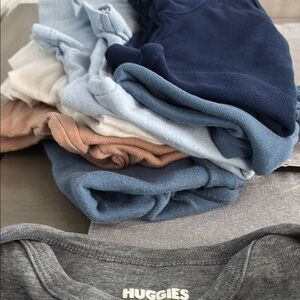 Huggies Baby Clothing Bundle - Blue, Gray, and Brown